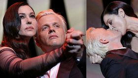 Žhavé zahájení festivalu v Cannes: Monica Bellucci políbila Alexe Lutze.