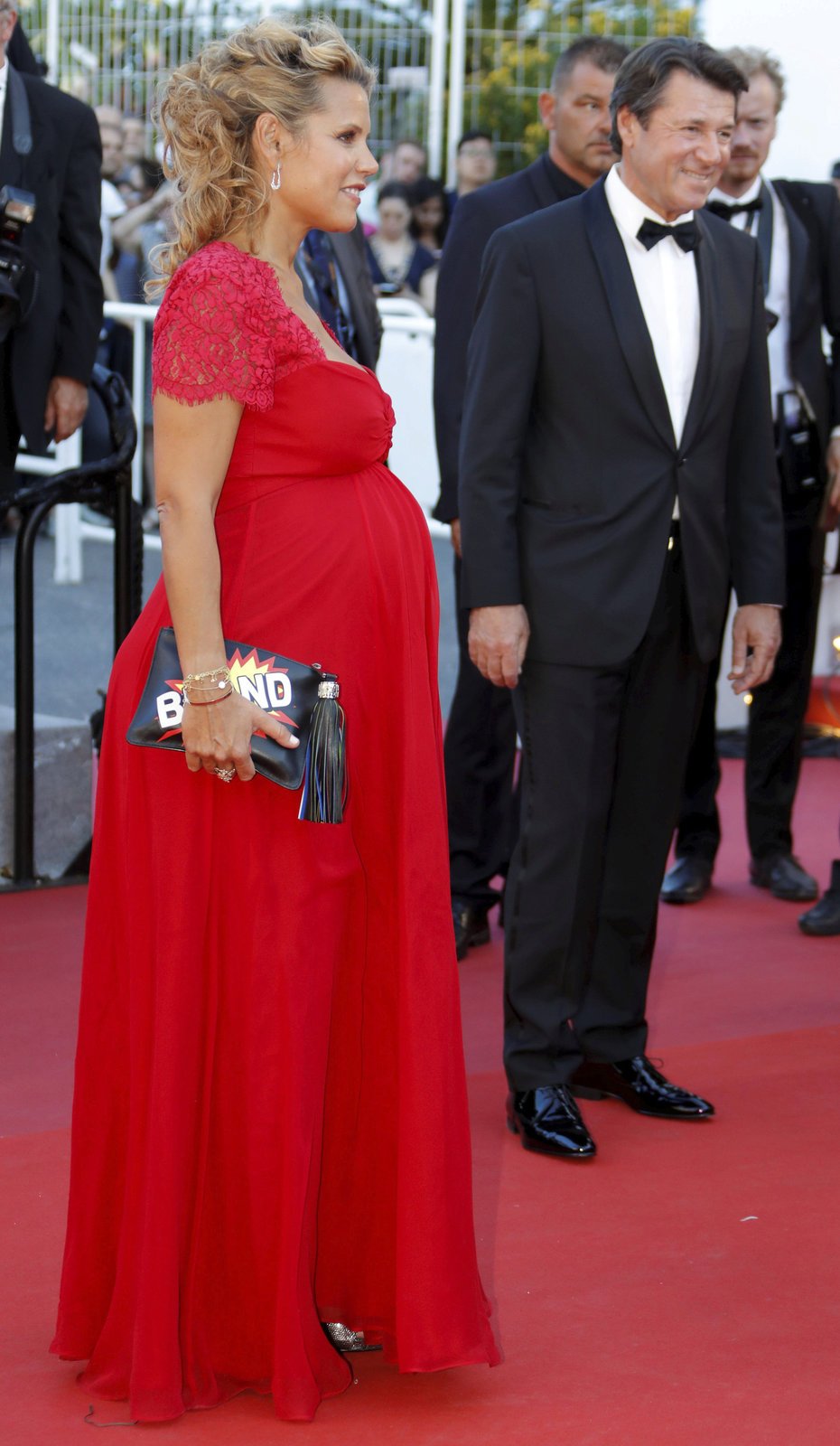 Starosta Nice Christian Estrosi,se svou těhotnou manželkou Laurou Tenoudji 