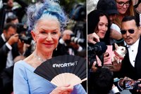 To »NEJ« z Cannes: Protesty kvůli Deppovi, modrá rebelka Mirrenová a Uma ladila s kobercem