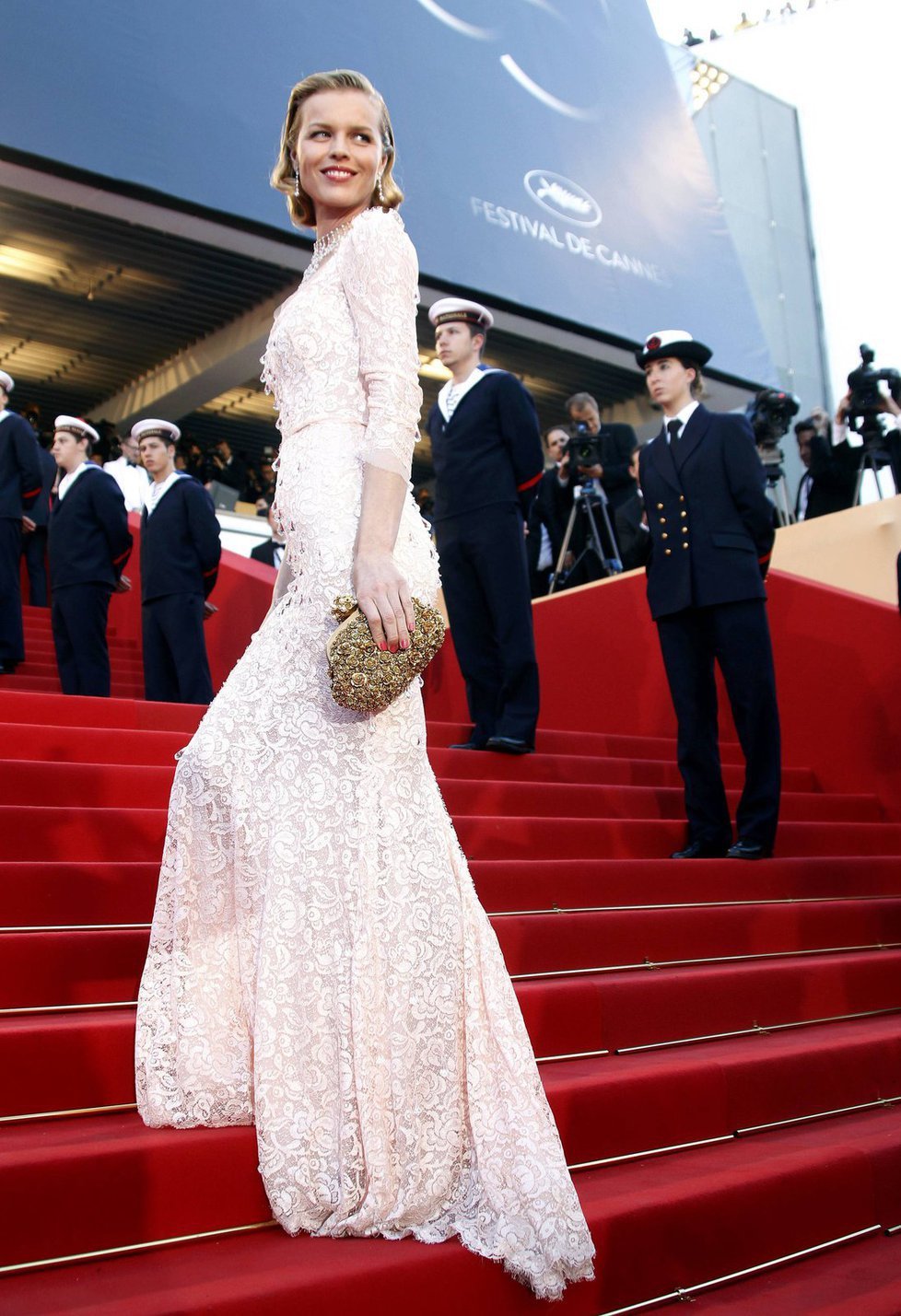 Topmodelka Eva Herzigová na prestižním festivalu v Cannes.