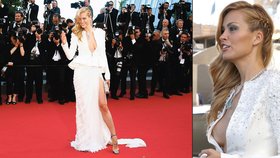 Petra Němcová neuhlídala na festivalu v Cannes dekolt a odhalila prso.