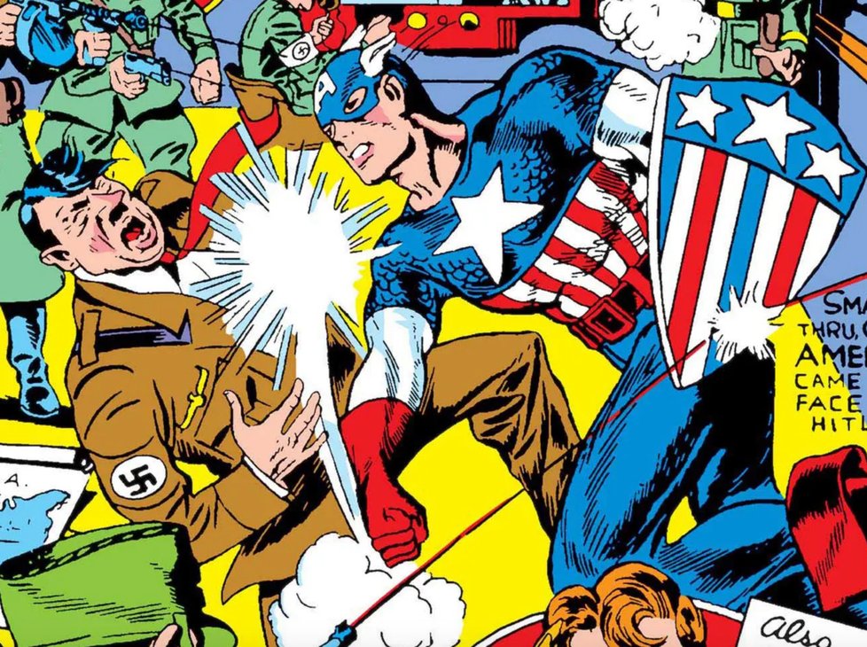 Captain America se střetl s Adolfem Hitlerem na obálce prvního čísla komiksové série
