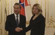 Slovenská prezidentka Čaputová s čínským velvyslancem 