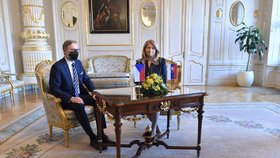 Premiér Petr Fiala (ODS) na první zahraniční cestě na Slovensko:  Setkání s tamní hlavou státu Zuzanou Čaputovou (11.1.2022)