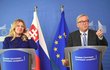 Slovenská prezidentka Čaputová s šéfem Evropské komise Junckerem během její návštěvy Bruselu