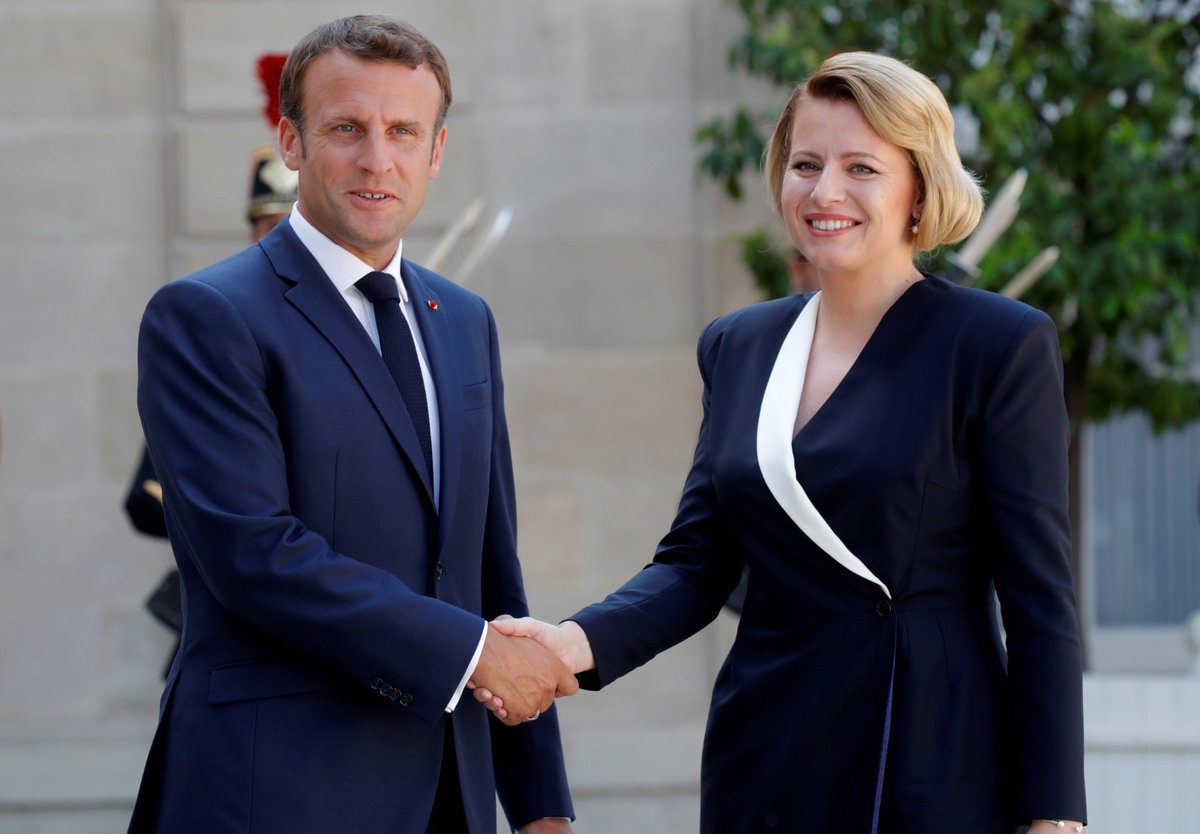 Macron přivítal Čaputovou v Paříži jako symbol sjednocené Evropy (24. 7. 2019)