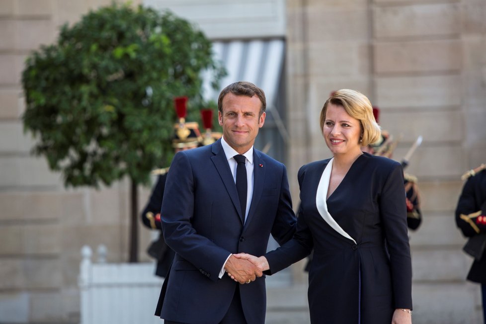 Macron přivítal Čaputovou v Paříži jako symbol sjednocené Evropy (24. 7. 2019)