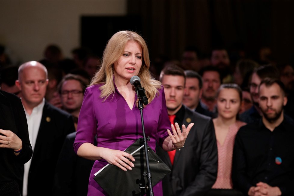 Zuzana Čaputová ve volebním štábu
