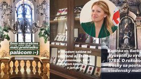 Slovenská prezidentka Zuzana Čaputová ukázala detaily paláce slovenských prezidentů