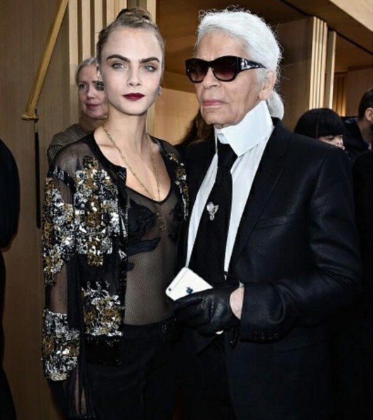 Cara Delevingne s Karlem Lagerfeldem