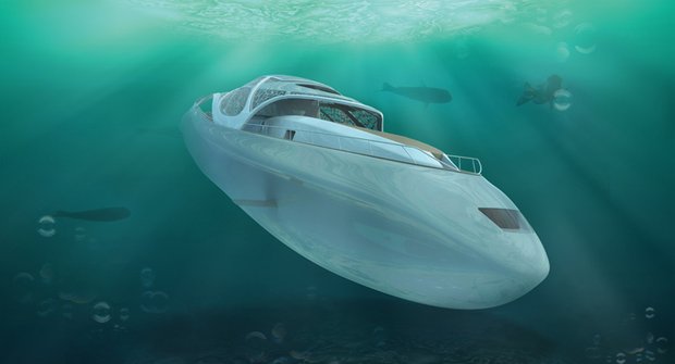 Hybridní jachta Carapace: Na hladině a pod ní