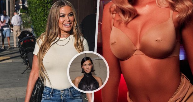Carmen Electra dostala dárek od Kim Kardashian? Falešný piercing v bradavkách