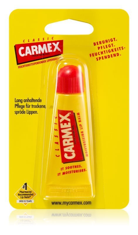 Carmex Classic balzám na rty v tubě, notino.cz nebo vaše oblíbená drogerie, 63,-