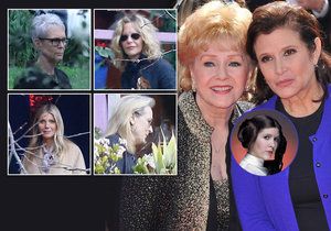 Na pohřeb Carrie Fisher a Debbie Reynolds přišla řada hvězd.