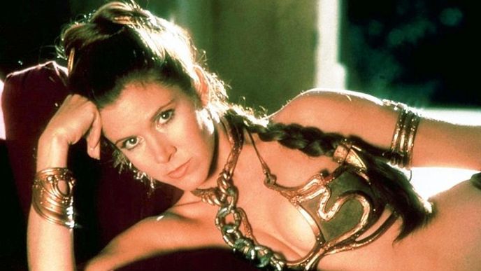 Carrie Fisherová jako princezna Leia v Hvězdných válkách