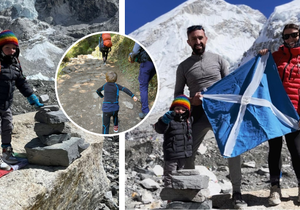 Chlapec Carter Dallas vyšlápl Mount Everest se svými rodiči.