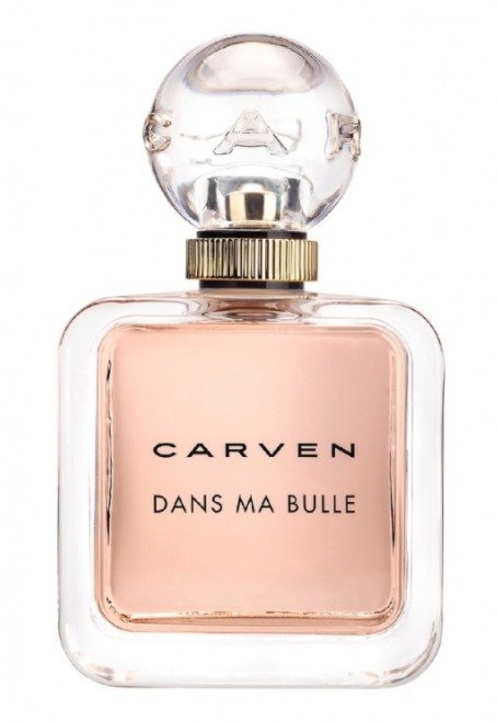 Pivoňka, jasmín, vanilka: Parfemovaná voda Carven Dans Ma Bulle, 2550 Kč (100 ml). Koupíte v parfumeriích Douglas.