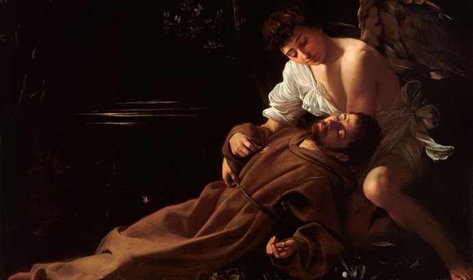Caravaggio byl významný italský malíř, který realisticky vyobrazoval postavy z bible a mytologie. Na snímku jeho obraz Extáze sv. Františka.