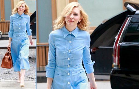 Styl podle celebrit: Cate Blanchett oblékla podzimní džínové šaty