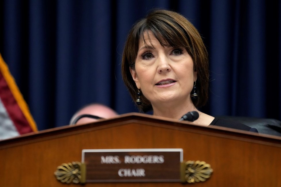 Cathy McMorris Rodgersová, předsedkyně kongresového výboru pro obchod (23. 3. 2023).