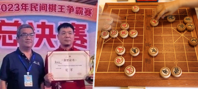 Král šachu Čcheng-lung (vpravo) si kvůli bizarnímu podvodu nesedne až rok za hrací stůl.