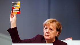Angela Merkelová na sjezdu německé vládní strany CDU v Lipsku (21. 11. 2019)