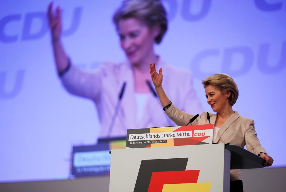Ursula von der Leyenová na sjezdu německé vládní strany CDU v Lipsku (21. 11. 2019)