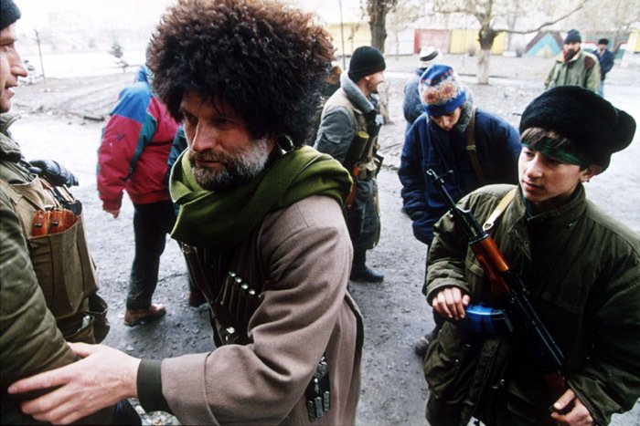 Čečenští bojovníci v prosinci 1994.
