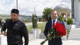 Ramzan Kadyrov a Dmitrij Medveděv v Grozném, 2012.