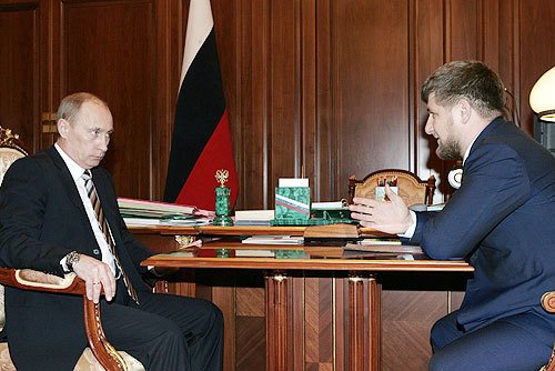 Vladimir Putin a Ramzan Kadyrov v Moskvě, 2008.