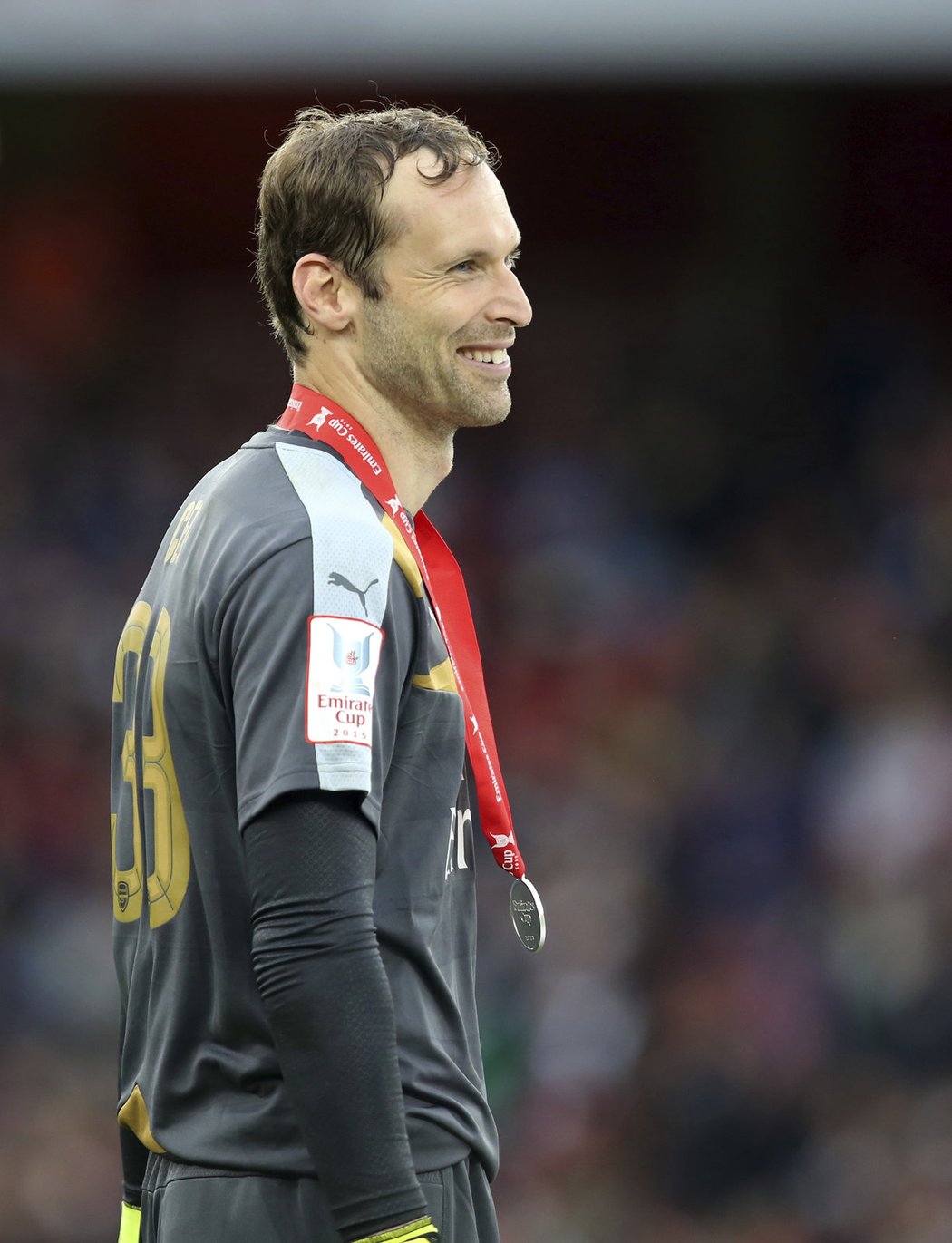 Vysmátý Petr Čech po výhře Arsenalu