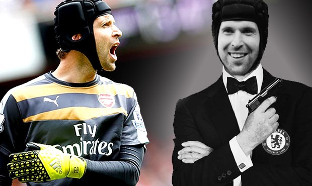 Petr Čech dělal v prvním ligovém zápase za Arsenal chyby, vtipálci ho vidí jako agenta Chelsea