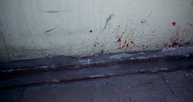 Cákance krvě vězeňkyň gestapa z brněnského Cejlu. Na zdi jedné z cel bývalé káznice vydržely od konce druhé světové války plných 72 let.