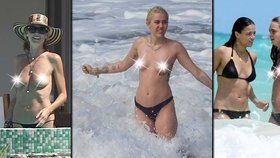 Odvážné hvězdičky: Takhle to vypadá, když celebrity na pláži odhodí podprsenku