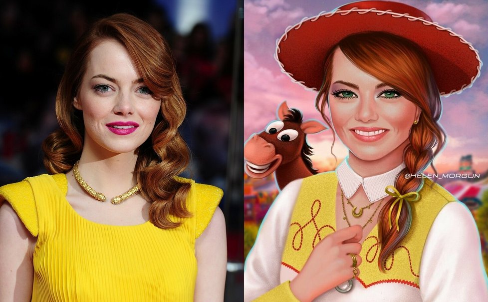 Emma Stone jako Jessie z Toy Story