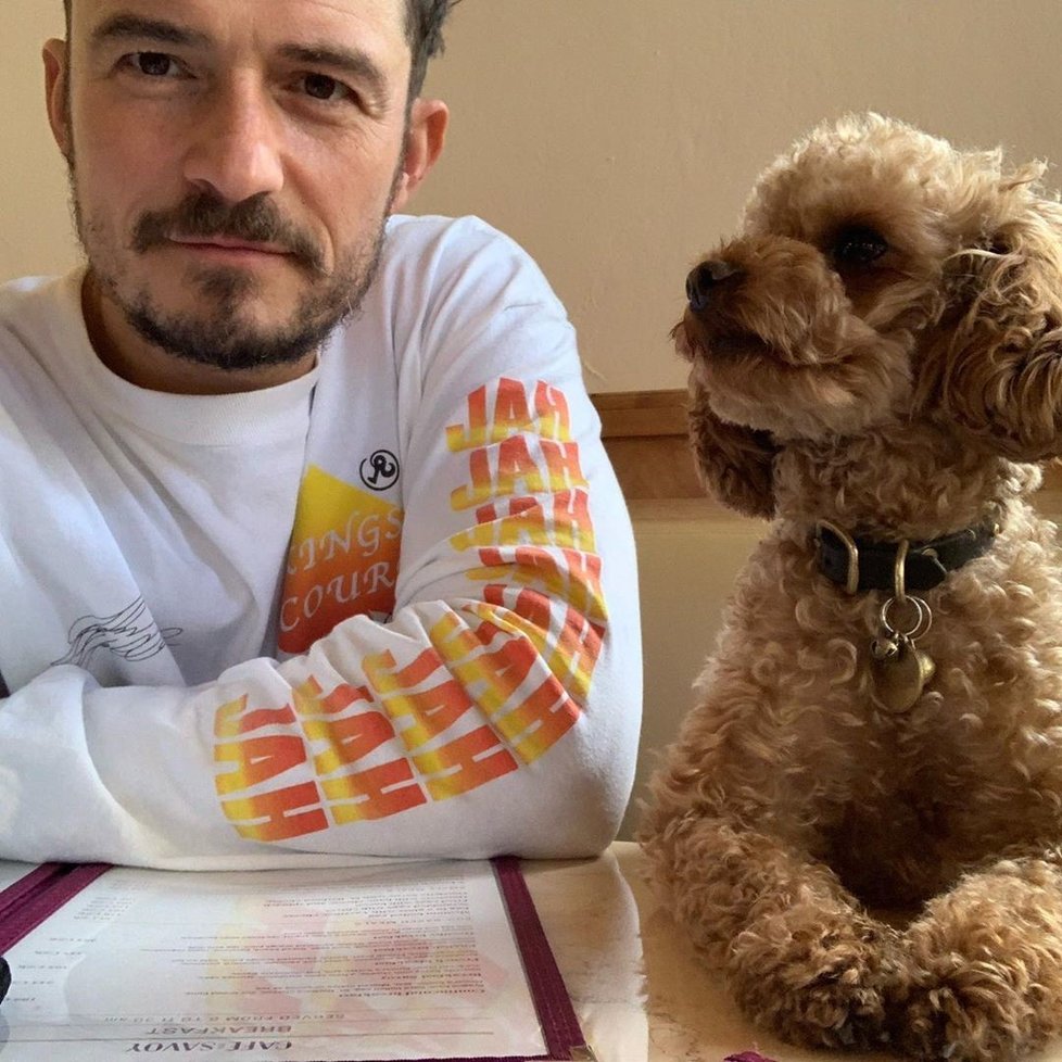 Orlando Bloom a jeho chlupáč