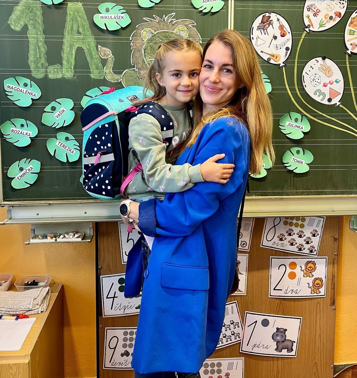 Lucie Křížková doprovodila dcerku do první třídy