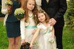 Dcery Lily, Violeta a Sophie (zleva) šly mamince na svatbu s Pavlem Šporclem za družičky.