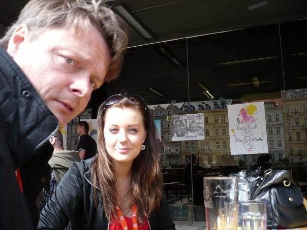 Celestýna se svým otcem Igorem Chaunem na MFF ve Varech byla už v roce 2008.