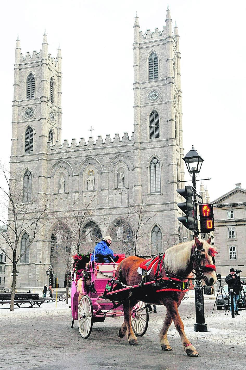 Bazilika Notre Dame. Pár si zde řekl před 21lety své »ano«, dnes bude svědkem Angélilova pohřbu.