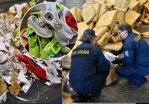 Celníci zlikvidovali 15 000 párů padělaných bot. Skončily v drtičce odpadu.