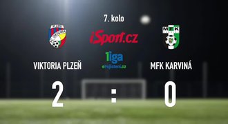 CELÝ SESTŘIH: Plzeň - Karviná 2:0. Proti nováčkovi pálil Hořava