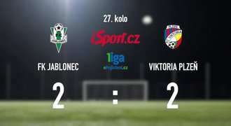 CELÝ SESTŘIH: Jablonec – Plzeň 2:2. Hosté vedli 2:0, ale nakonec ztratili