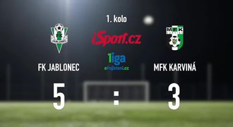 CELÝ SESTŘIH: Jablonec - Karviná 5:3. Wágner sestřelil nováčka hattrickem