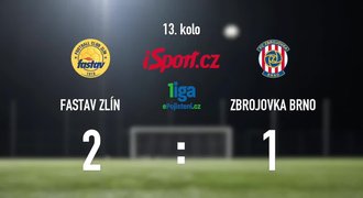 CELÝ SESTŘIH: Zlín - Brno 2:1. Domácí dál jedou, výhru řídil Vukadinovič