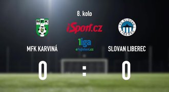 CELÝ SESTŘIH: Karviná - Liberec 0:0. Domácím zachránil bod Laštůvka