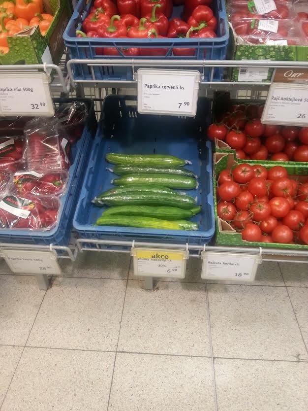 Ceny okurek a paprik po zavedení ruských sankcí.