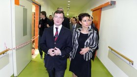 David Rath a Kateřina Pancová při otevření Centra akutní medicíny v Kladně