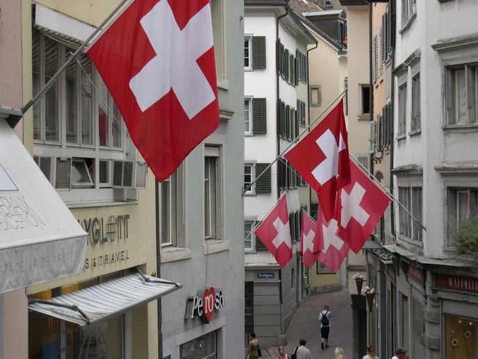 Centrum švýcarského hospodářství Zürich.