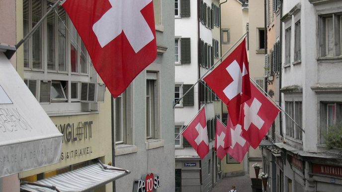 Centrum švýcarského hospodářství Zürich.
